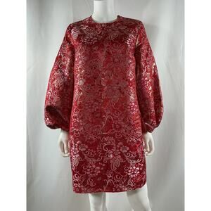 Tuckernuck Hyacinth House Red and Pink Brocade dress